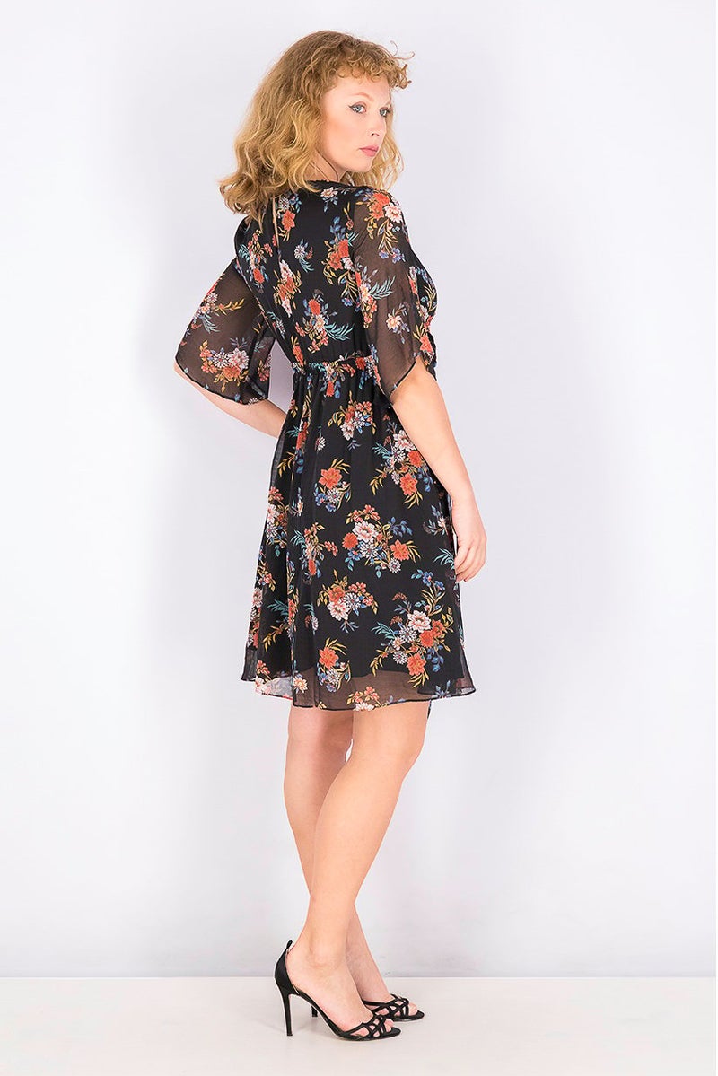 VERO MODA Women Floral Mini Dress, Black Combo - Image 3